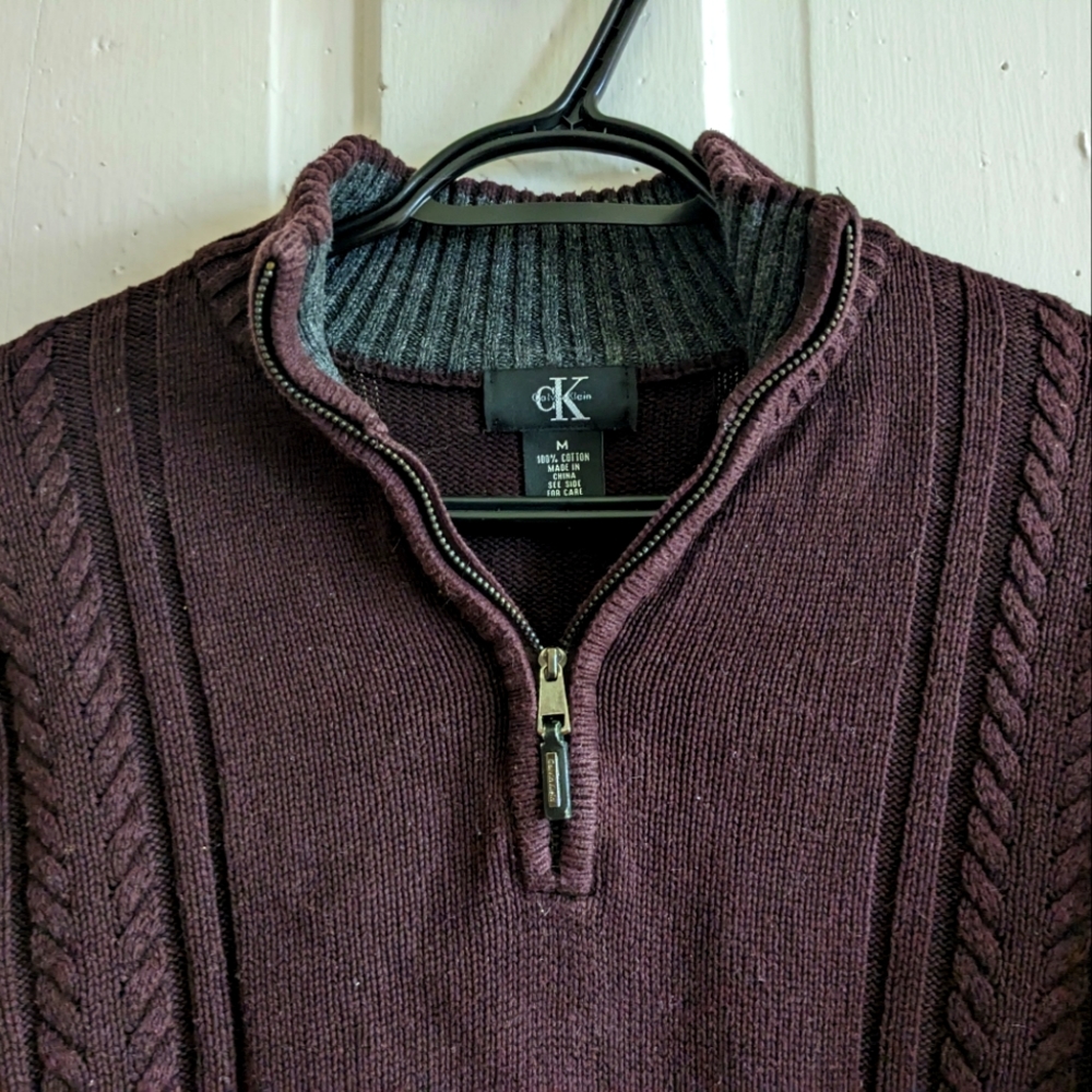 Calvin Klein Purple Pullover Knit Sweater, M